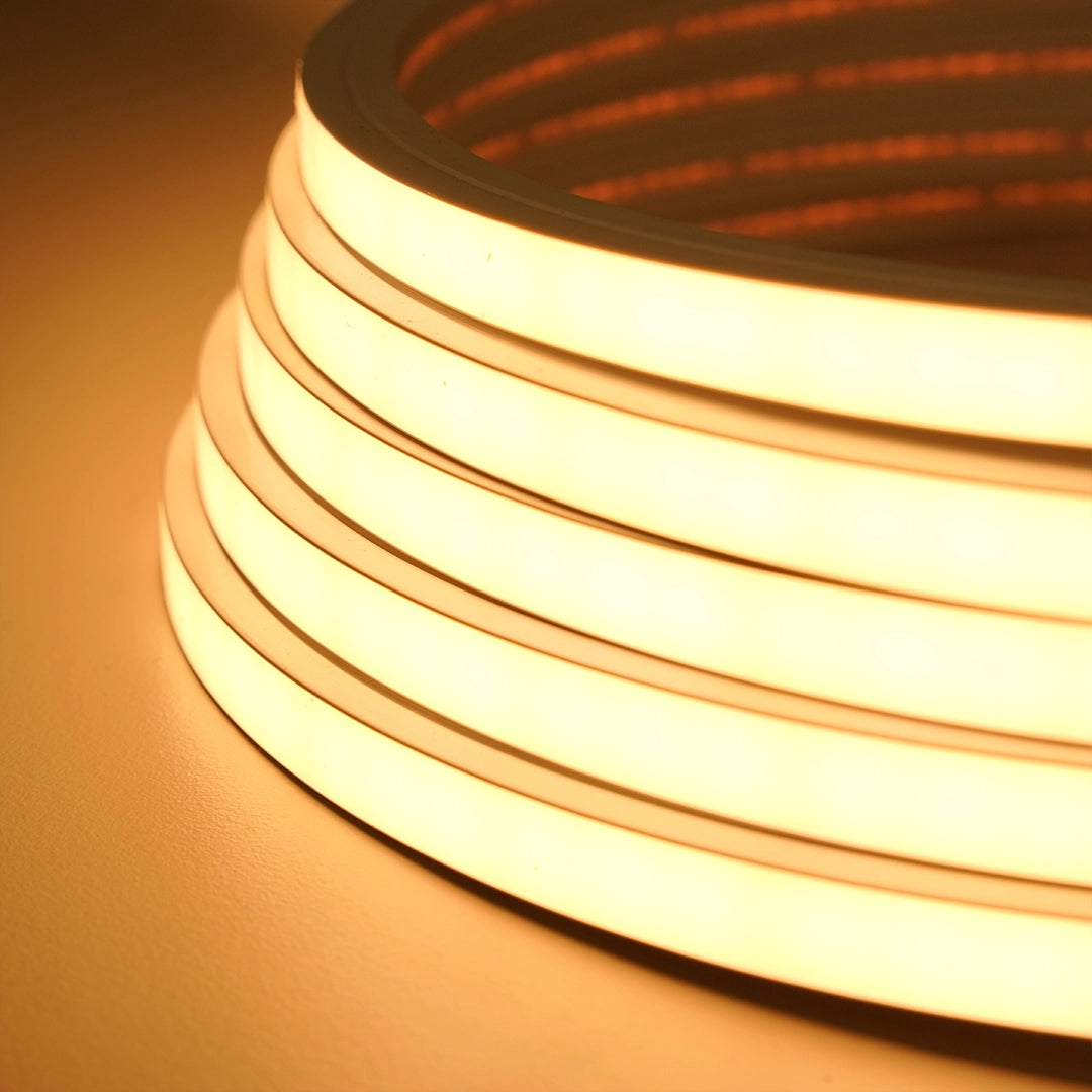 16mm x 16mm Flexible Silicone Neon Profile Light Front Bend in warm white