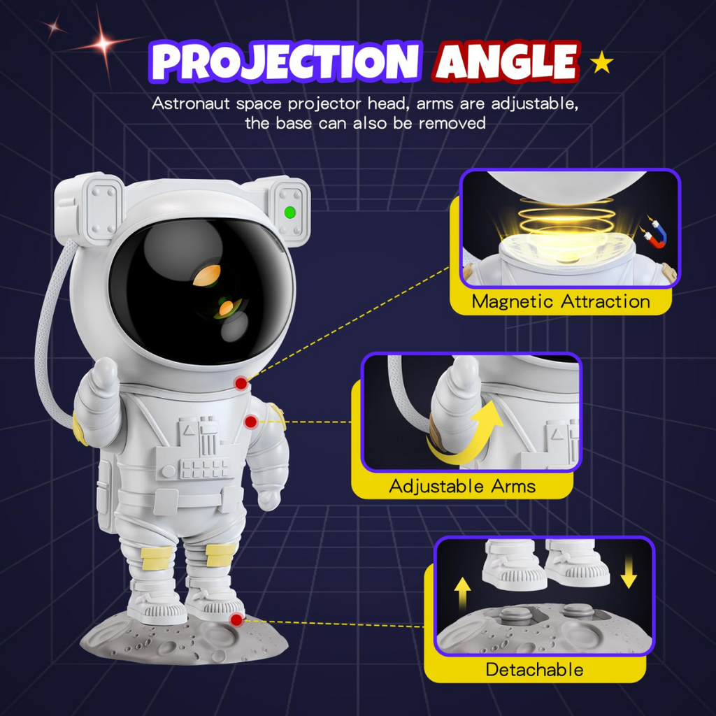 Astronaut Galaxy Projector Rechargeable Lamp with Remote Control
