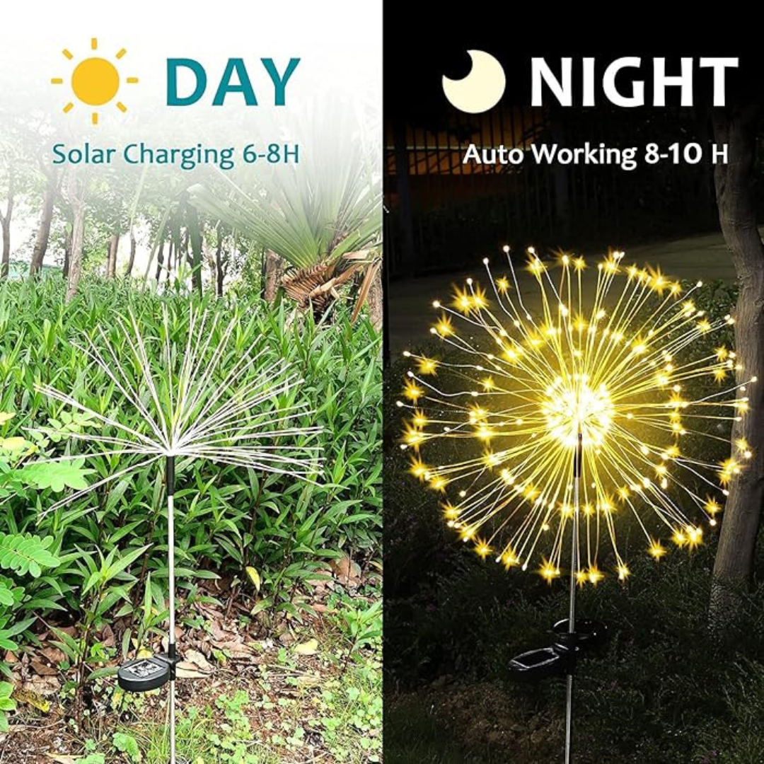 Outdoor LED Solar Firework Fairy Light | Warm White | Chronos Lights