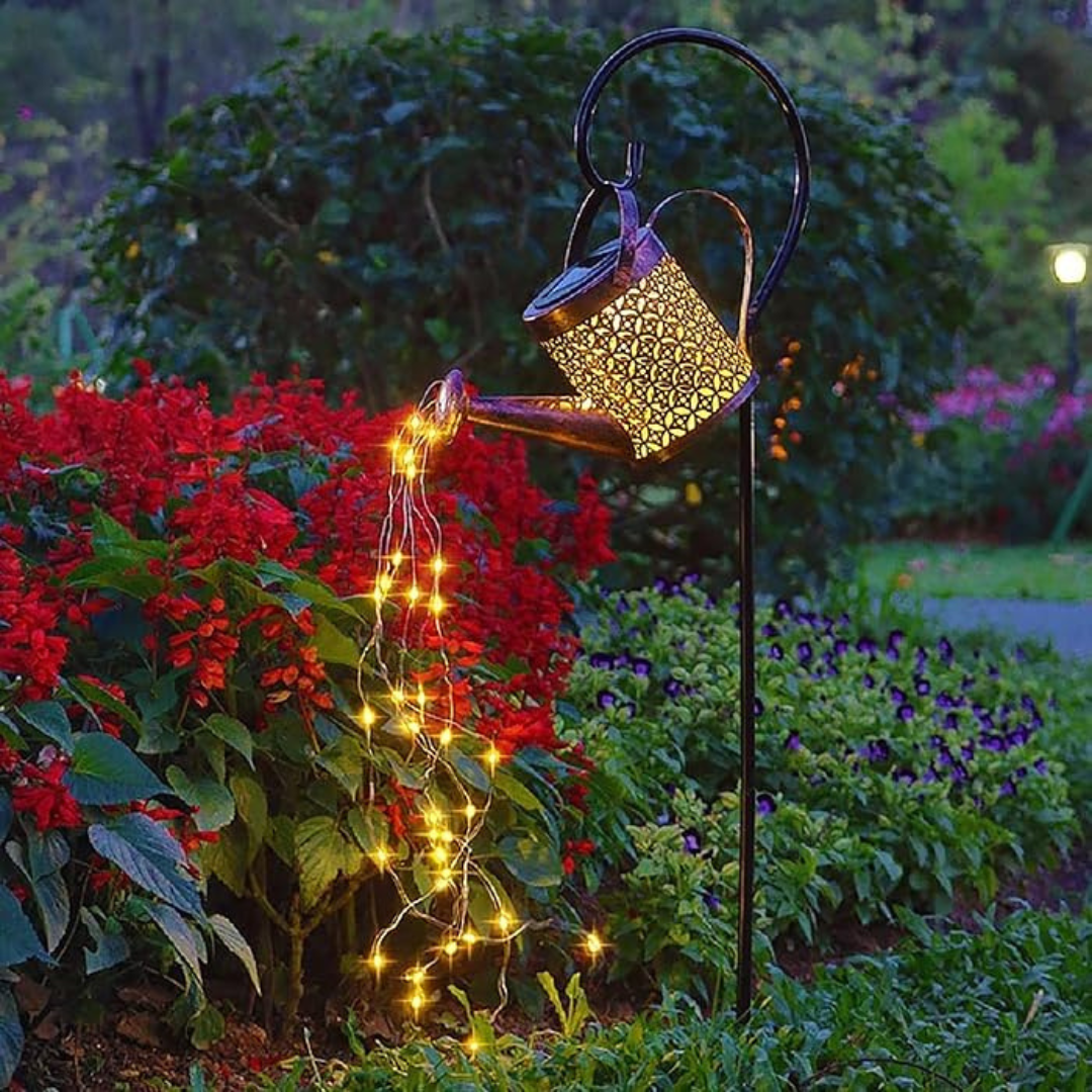 Outdoor LED Solar Water can with fairy Light | Warm White | Chronos Lights