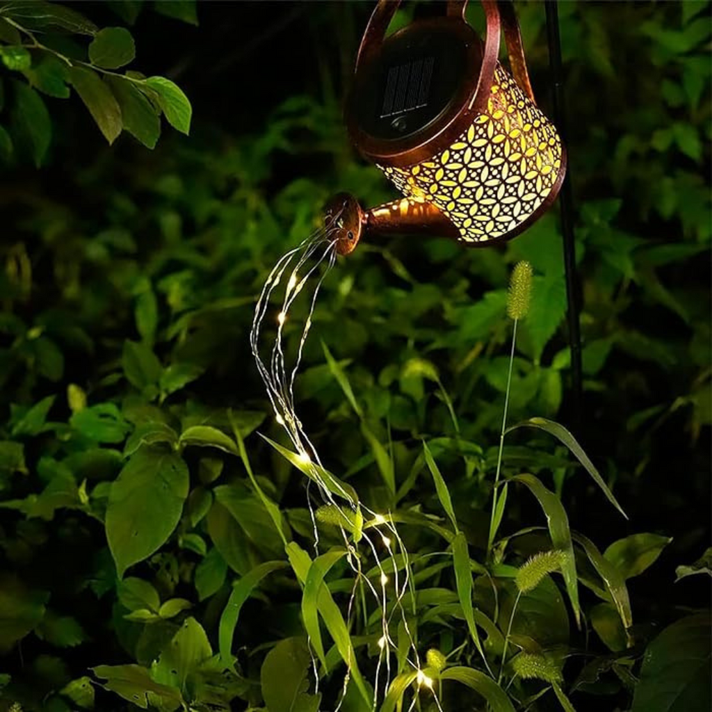 Outdoor LED Solar Water can with fairy Light | Warm White | Chronos Lights