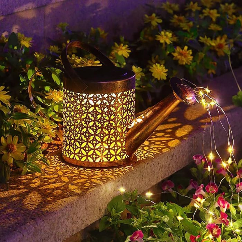 Outdoor LED Solar Water can with fairy Light | Warm White | Chronos Lights