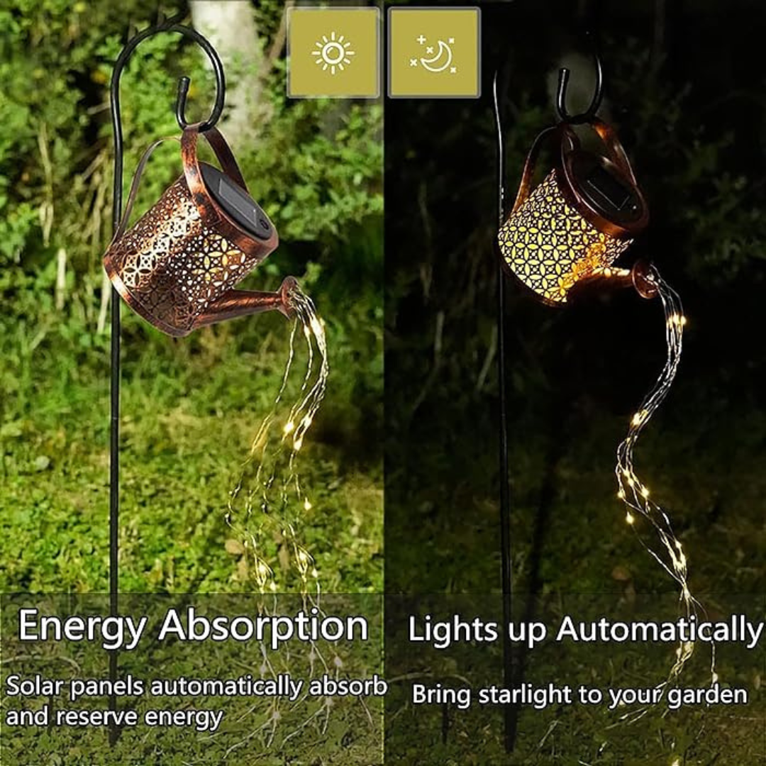 Outdoor LED Solar Water can with fairy Light | Warm White | Chronos Lights