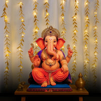 Golden Leaves Garland Curtain Lights | Warm White | Ganpati Decoration