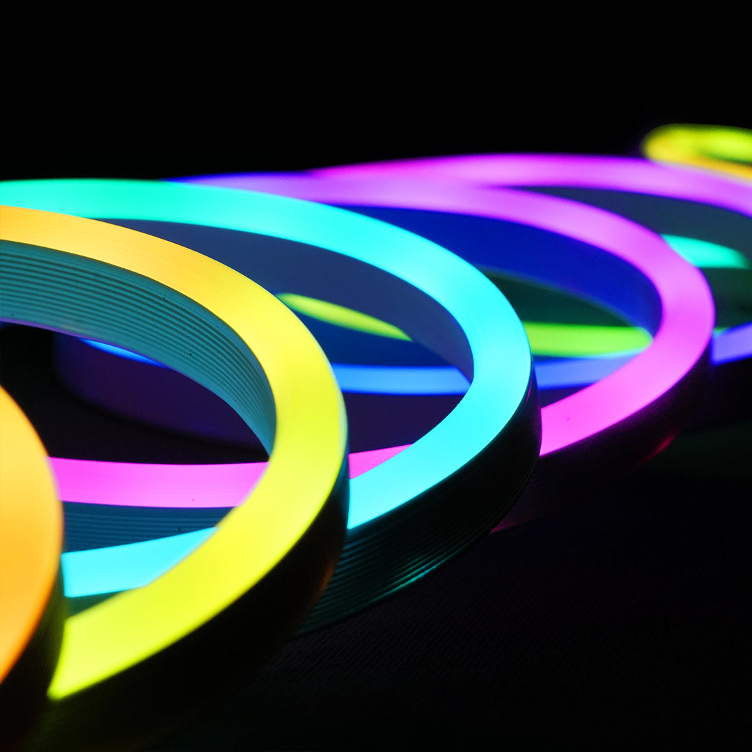 USB Powered Smart RGBIC Neon Flex LED Strip Lights | Multicolor Chasing Dream Color IP64 Waterproof | Chronos Lights