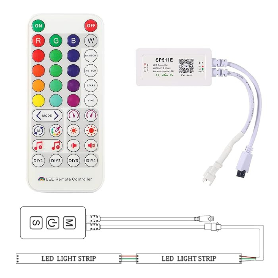 Shop LED Pixel Strip Controller WiFi Music LED Pixel – Chronos Lights