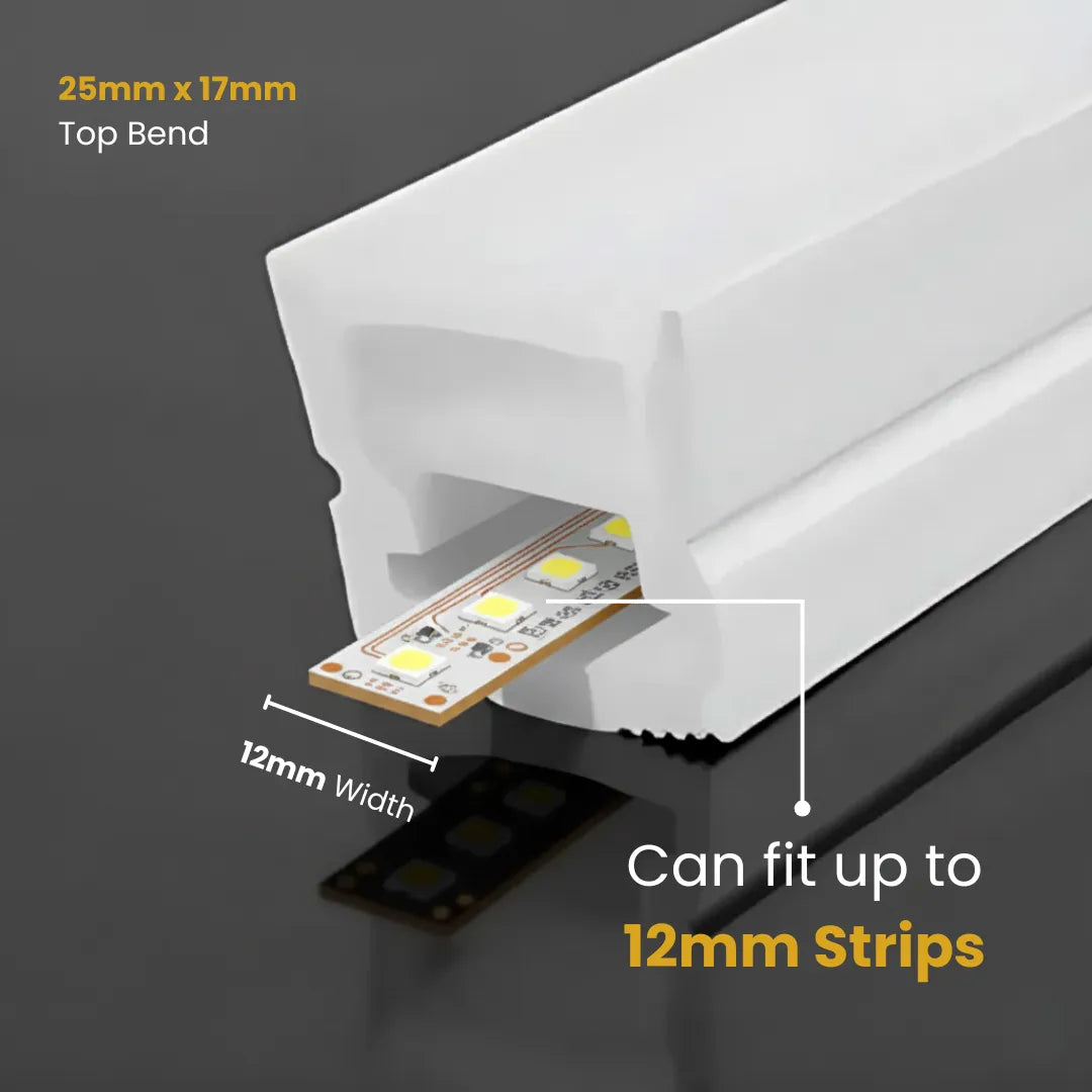 25mmx17mm Top Bend Flexible Silicone Profile