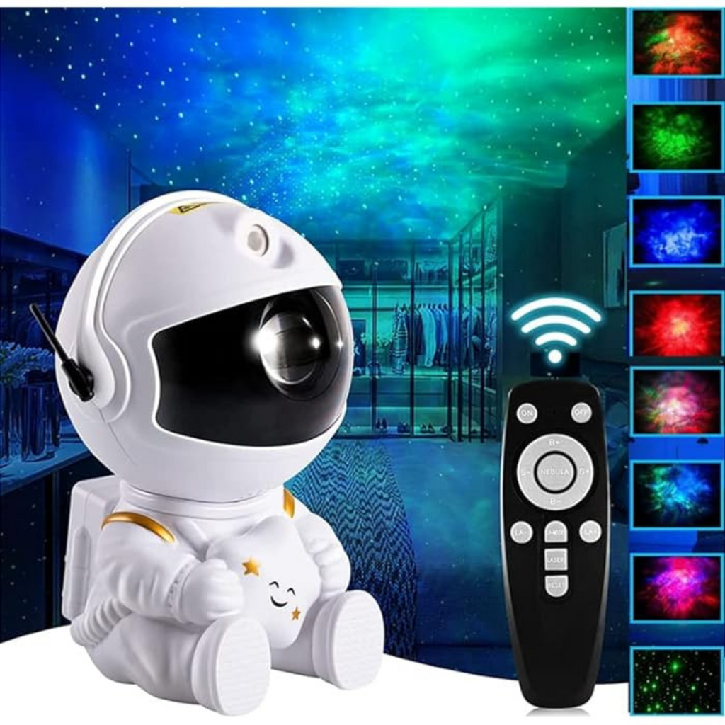 Sitting Astronaut Galaxy Projector Rechargeable Lamp with Remote Control
