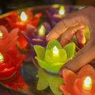 Floating Lotus Water Sensor LED Diya | Multi Color Yellow LED | Chronos Lights