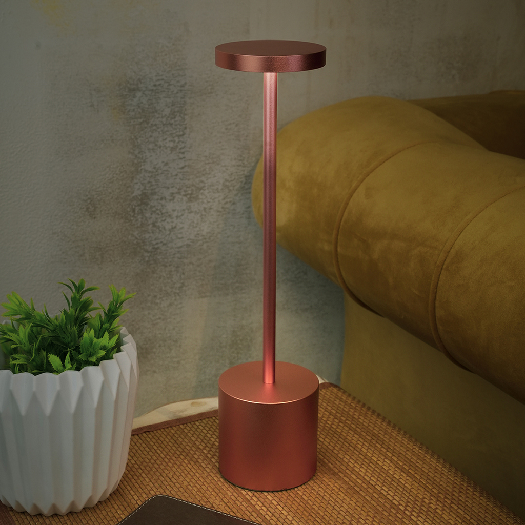 Luminis Cordless LED Portable Table Lamp | Pink GOLD | Chronos Lights