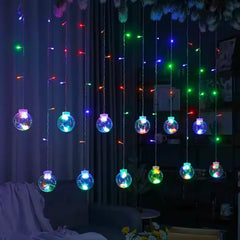 Wish Ball Curtain Lights | 12 Wish Balls | Multi LED | Diwali Decoration