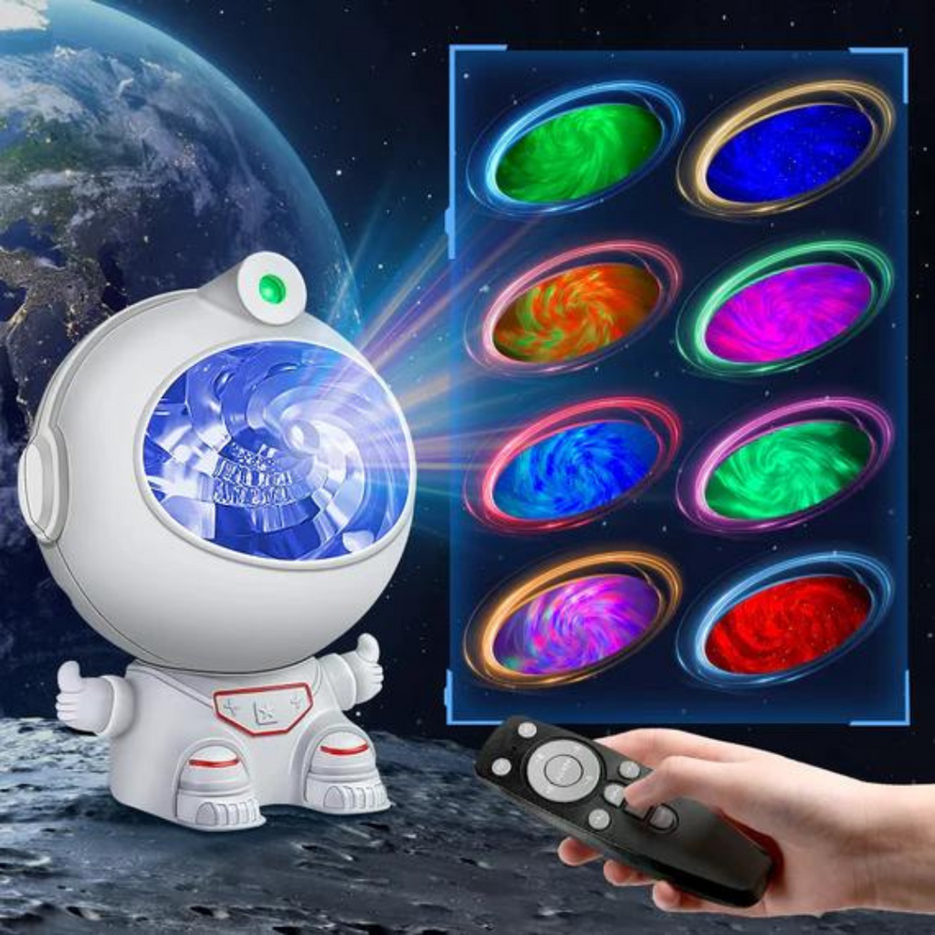 Astronaut Lamp with Swirling Galaxy Projector Lamp & Remote Control | Chronos Lights