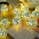 LED Disco Ball Mirror String Light Warm White Chronos Lights