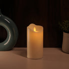 LED Moving Flame Pillar Candle - Smooth Ivory | Chronos Lights