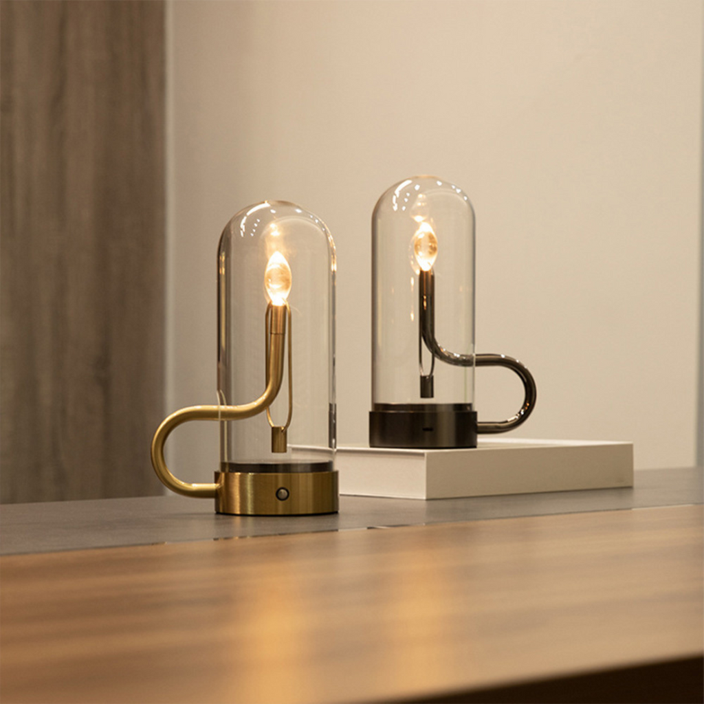 Lumina Magnetic Swinging Flame Glass Shade Candle Lamp