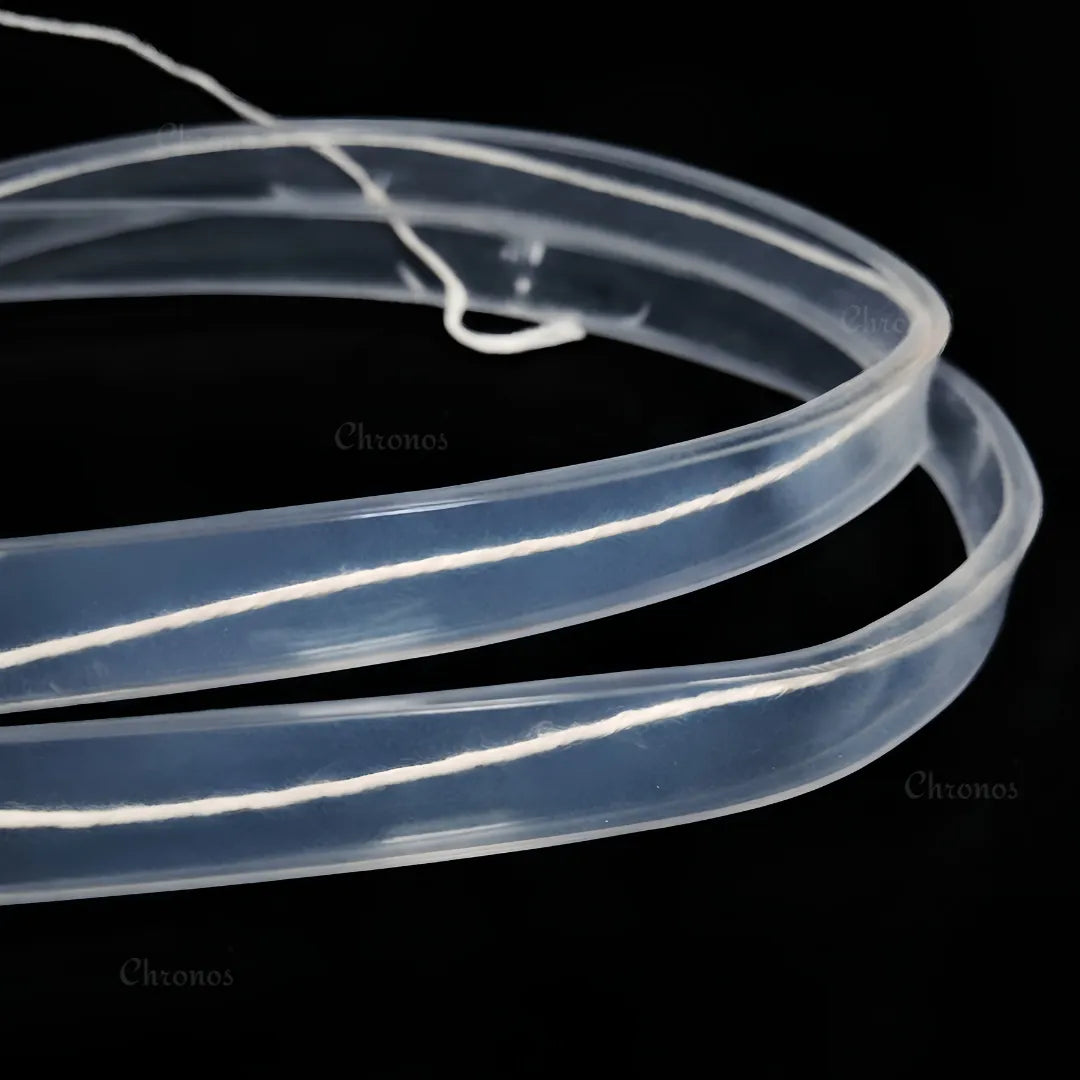 Transparent silicone sleeve cut to custom length for LED strips