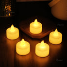 LED Tea Light Candles | Flickering Amber Yellow Chronos Lights