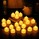 LED Tea Light Candles | Flickering Amber Yellow Chronos Lights