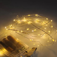 Copper Wire Fairy LED String Lights - USB + Battery Operated | Dual Power Mode