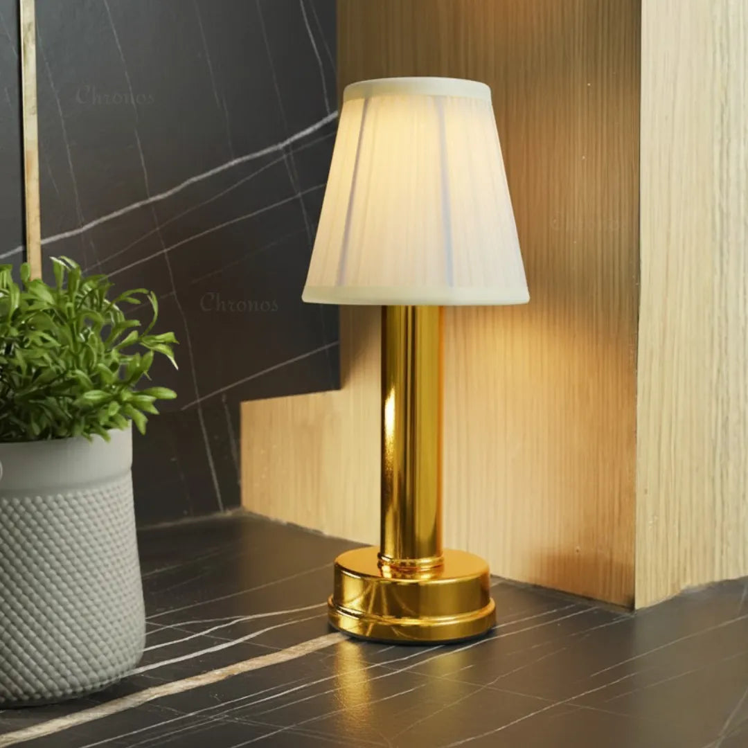 Filo black cordless rechargeable table lamp with premium metal body and ambient LED lighting
