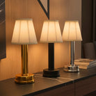 Filo rechargeable table lamp with modern metal body, cordless LED lighting and touch control