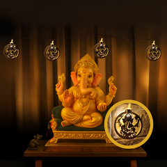Ganpati Metal String Lights | Amber Yellow LED | Ganpati Decoration