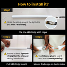Step-by-step guide on how to install an LED strip.