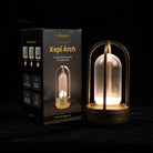 KEPI Arch cordless rechargeable aluminum table lamp for modern home and hospitality interiors