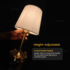 Linea decorative table lamp featuring a premium fabric lampshade and rechargeable cordless design