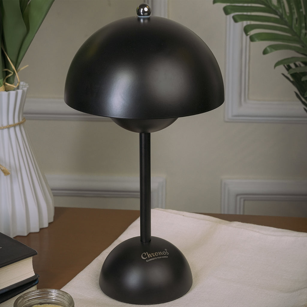 Macaron Cordless LED Portable Table Lamp | Black | Chronos Lights