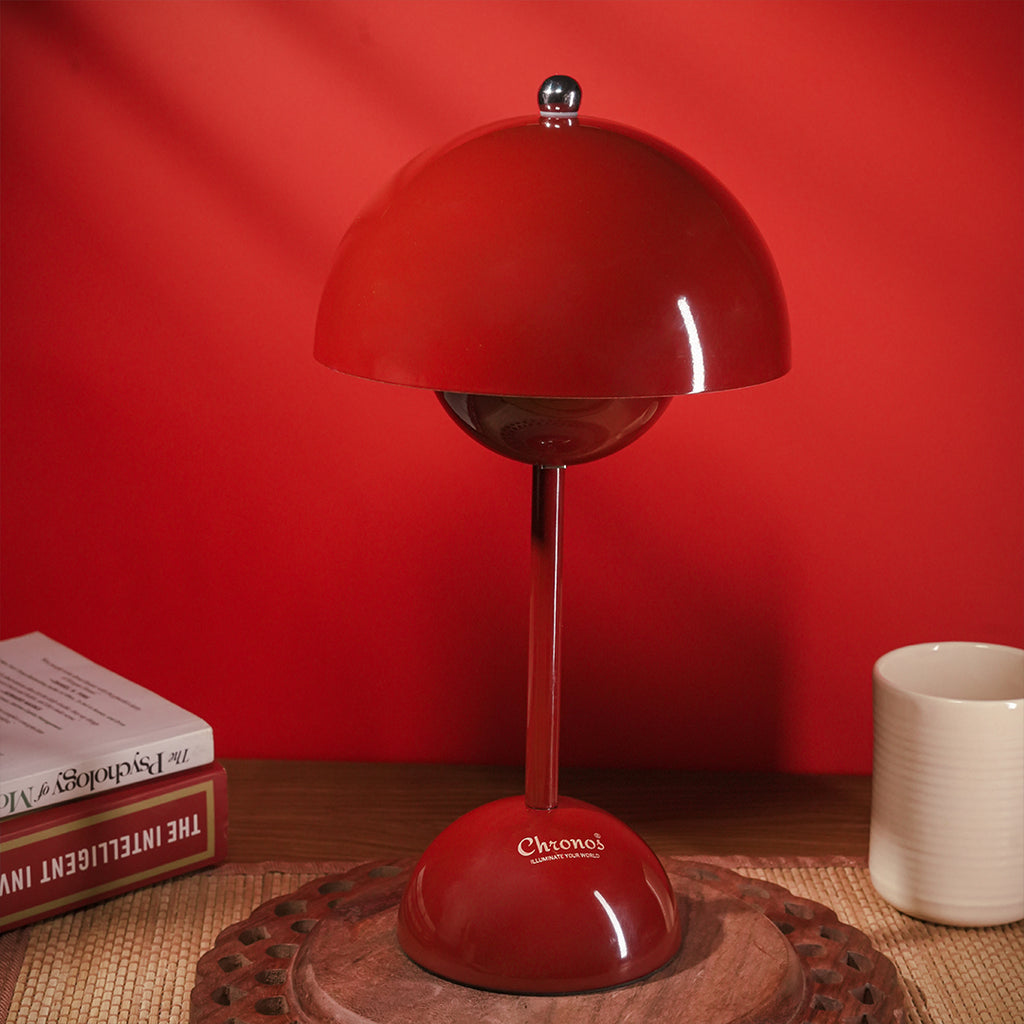 Macaron Cordless LED Portable Table Lamp | Burgundy | Chronos Lights