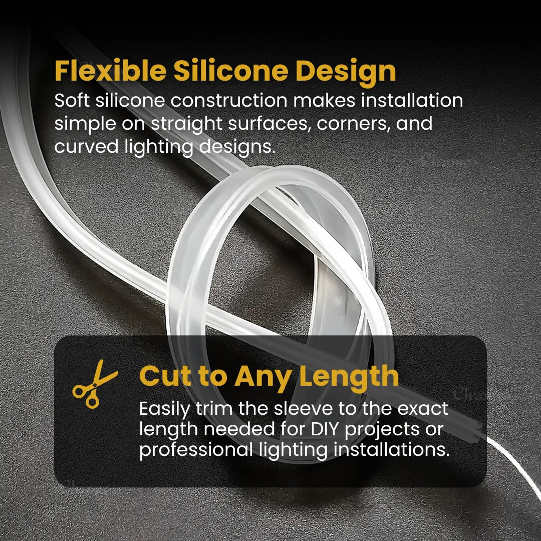 Premium transparent silicone cover for protecting LED strip lights