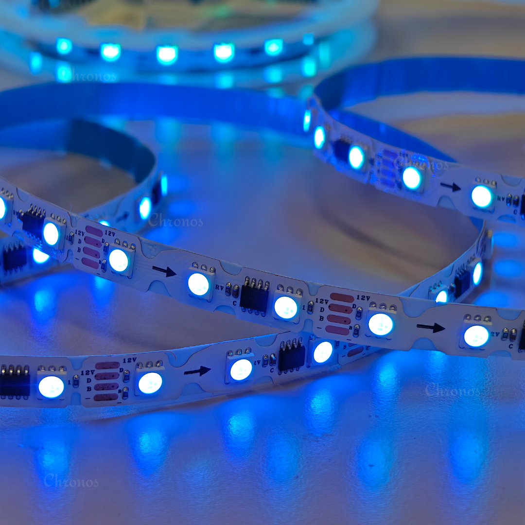 Programmable smart RGB LED strip lights for customizable room lighting effects