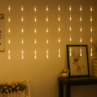 Rain Drop Curtain Lights | Warm White LED