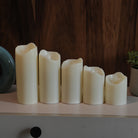 LED Moving Flame Pillar Candle - Smooth Ivory | Chronos Lights