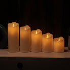 LED Moving Flame Pillar Candle - Smooth Ivory | Chronos Lights