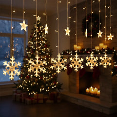 Snowflake Curtain Lights | Warm White LED