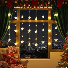 Star Curtain String Lights | 40 Stars | Warm White LED
