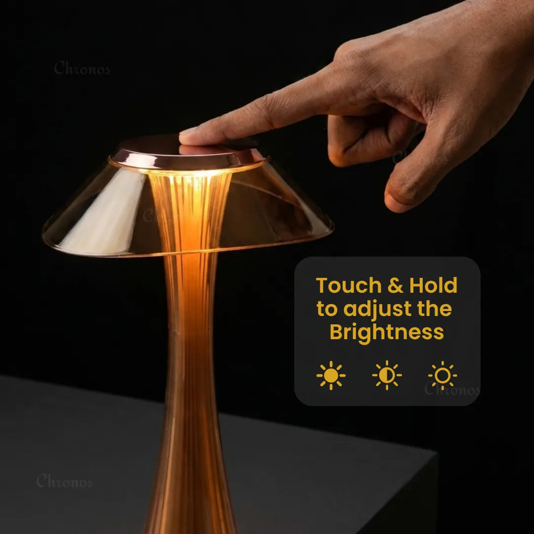 Stria rechargeable table lamp with premium acrylic body and slim modern profile