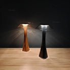 Stria Pearl Black cordless rechargeable table lamp with sleek acrylic body