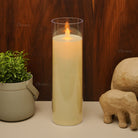 Acrylic glass LED moving flame pillar candle for elegant home décor – Chronos Lights