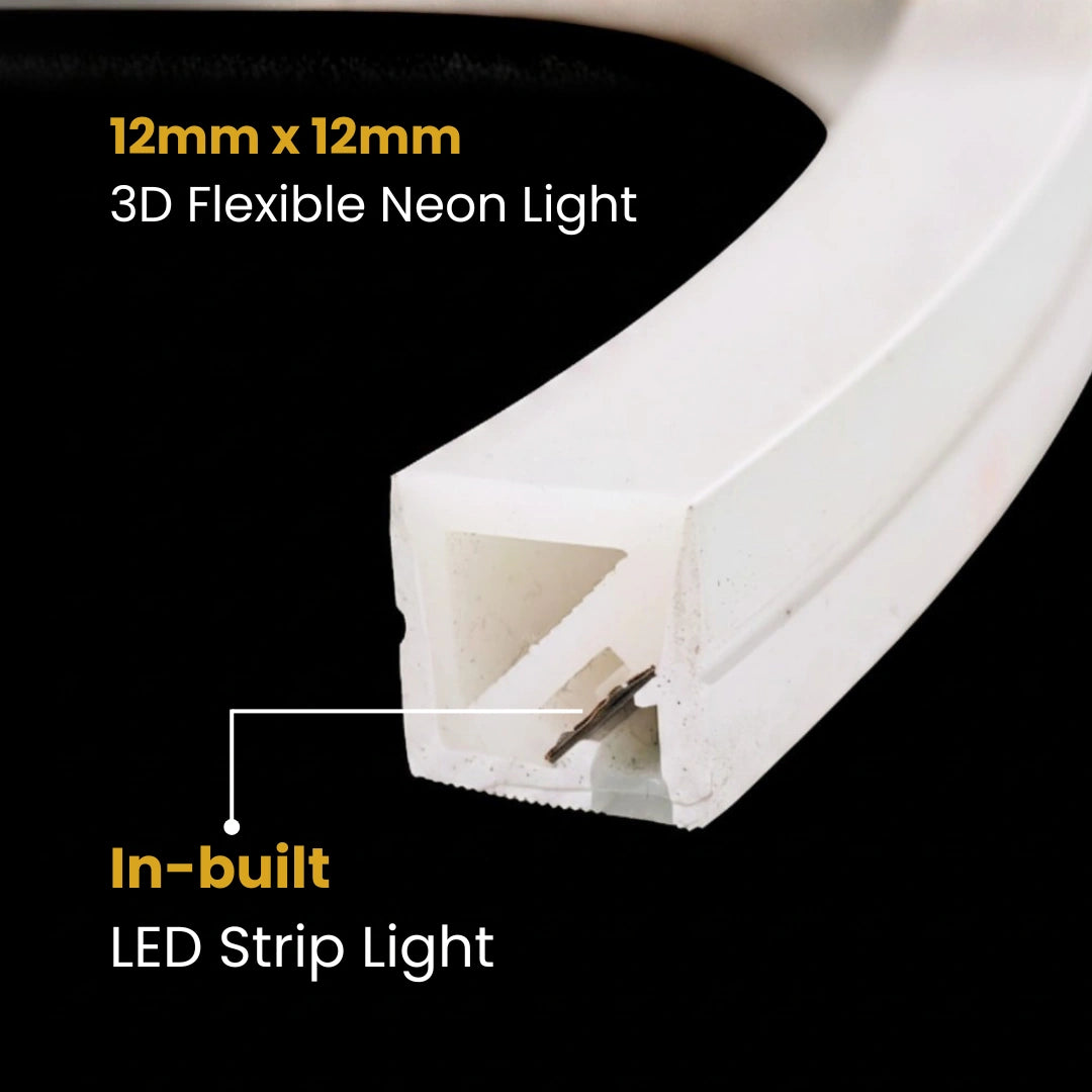 Architectural 3D LED neon strip light with IP67 waterproof rating and DC 24V operation
