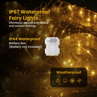 Battery operated copper string fairy lights with 60 LEDs for portable decorative use