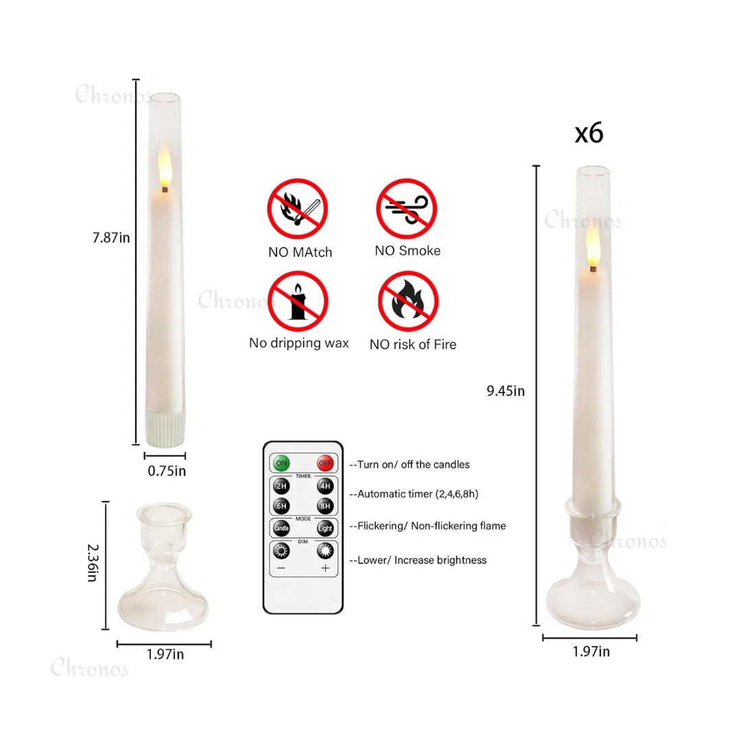 Battery operated LED candles with completely wireless design