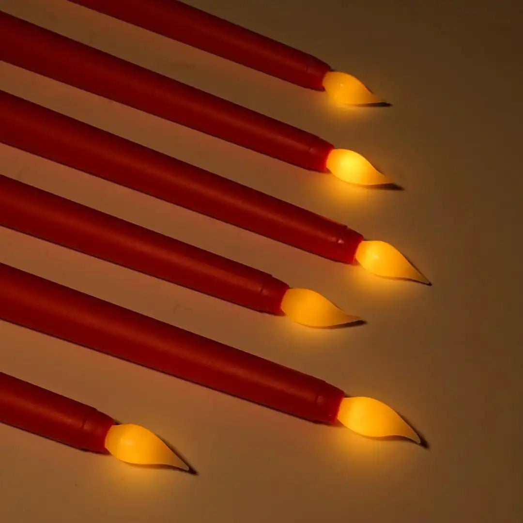 Battery-Powered LED Taper Candle with Flickering Wick Effect