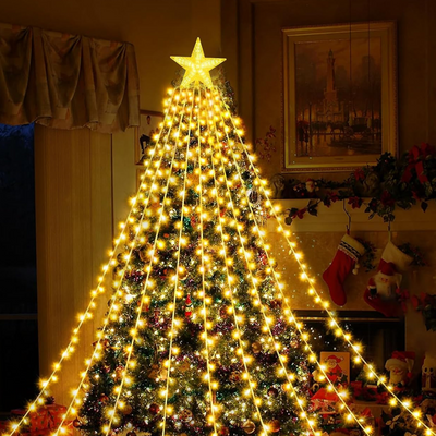 Star with 9 String Lights Christmas Tree Decoration | Warm White LED