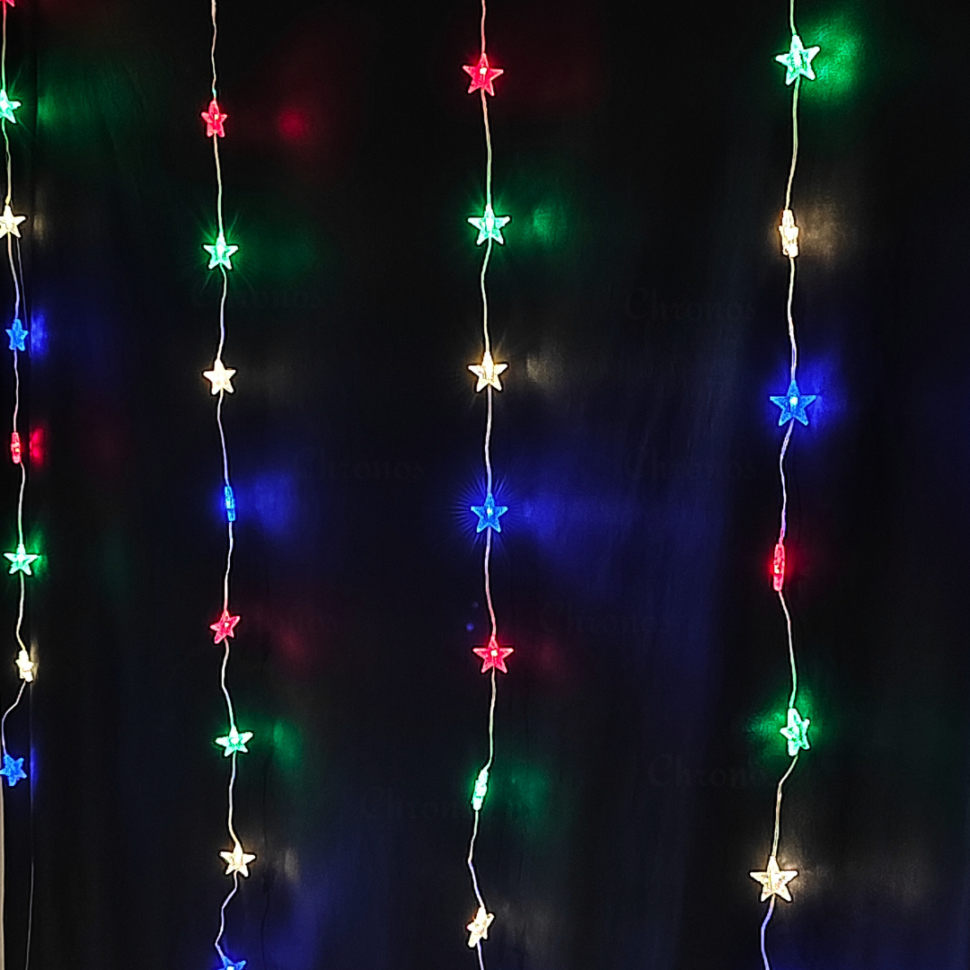 Christmas star curtain lights for indoor and covered outdoor use