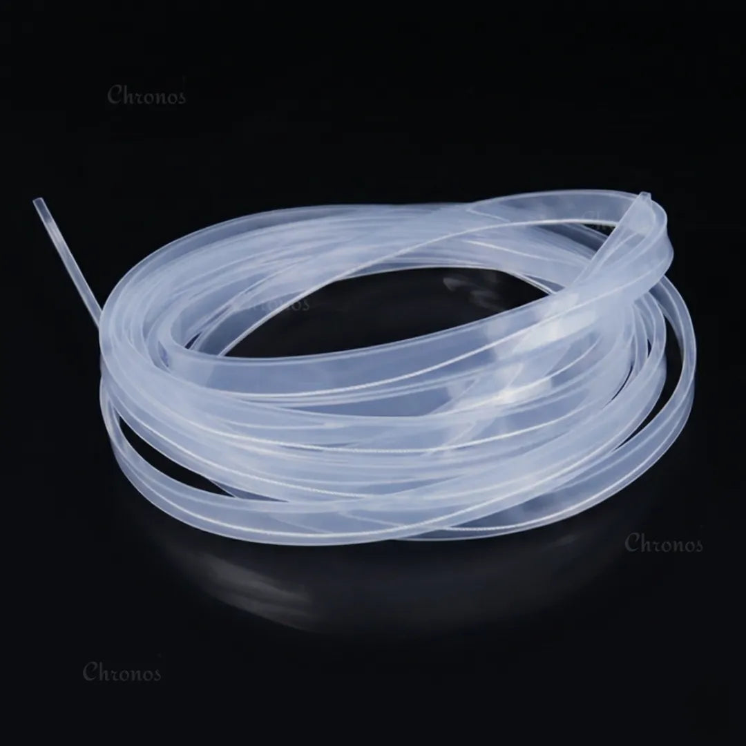 Chronos Lights 10mm transparent silicone sleeve for LED strip lights providing flexible IP67 waterproof protection for standard 10mm PCB LED strips in indoor and outdoor lighting installations.