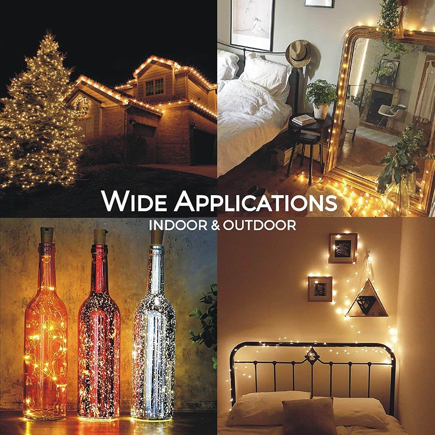 Chronos Copper Wire Fairy LED String Lights – Warm White and Multi-Color Portable Home Décor