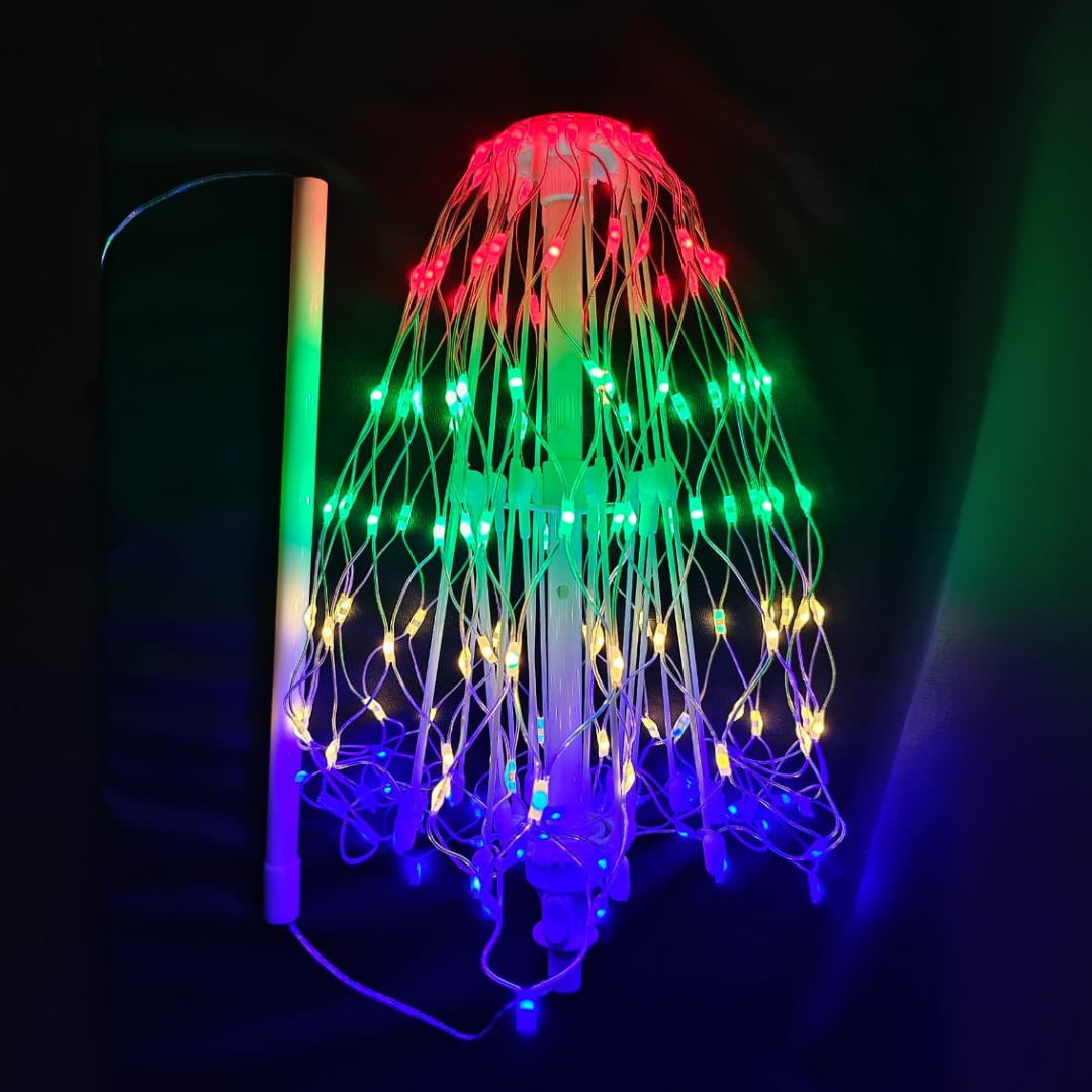 Indoor and mild outdoor LED umbrella decorative lighting by Chronos Lights